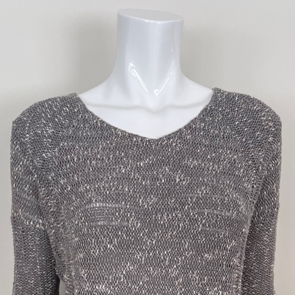 HELMET LANG Hi-Lo Sweater in GreyWhite - Picture 2 of 8